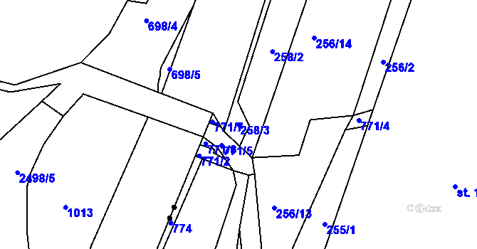 Parcela st. 258/3 v KÚ Štěpánov u Skutče, Katastrální mapa
