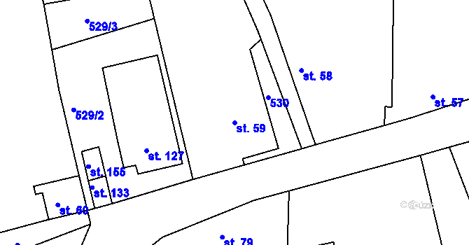 Parcela st. 59 v KÚ Zbožnov, Katastrální mapa