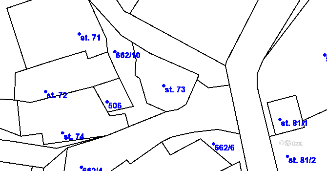 Parcela st. 73 v KÚ Zbožnov, Katastrální mapa