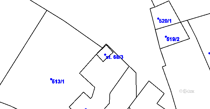 Parcela st. 68/3 v KÚ Zbožnov, Katastrální mapa