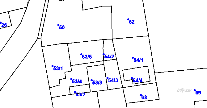Parcela st. 54/2 v KÚ Zbraslav, Katastrální mapa