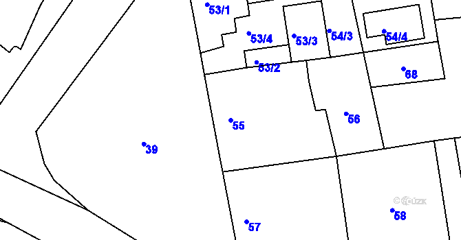 Parcela st. 55 v KÚ Zbraslav, Katastrální mapa