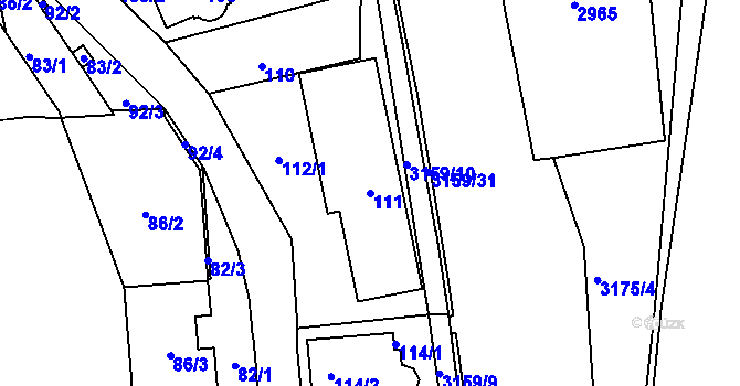 Parcela st. 111 v KÚ Zbraslav, Katastrální mapa