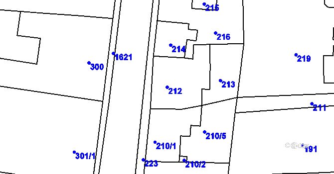 Parcela st. 212 v KÚ Zbraslav, Katastrální mapa