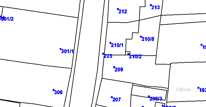 Parcela st. 223 v KÚ Zbraslav, Katastrální mapa