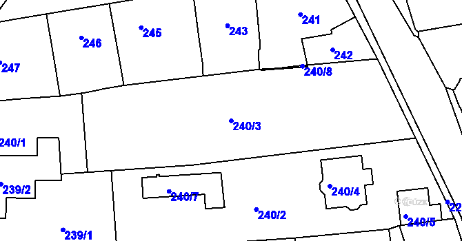 Parcela st. 240/3 v KÚ Zbraslav, Katastrální mapa