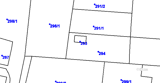 Parcela st. 293 v KÚ Zbraslav, Katastrální mapa