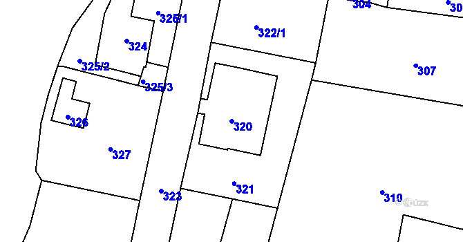 Parcela st. 320 v KÚ Zbraslav, Katastrální mapa