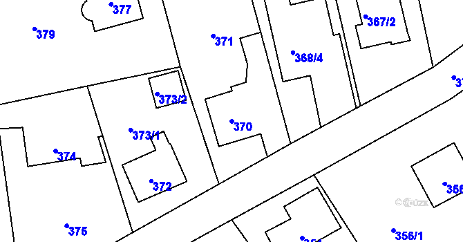 Parcela st. 370 v KÚ Zbraslav, Katastrální mapa