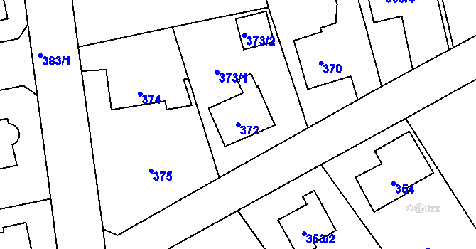 Parcela st. 372 v KÚ Zbraslav, Katastrální mapa