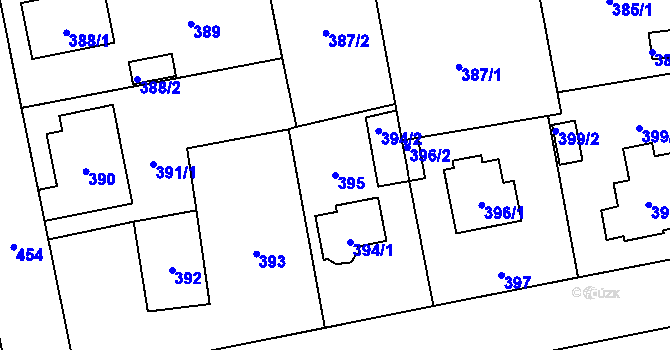 Parcela st. 395 v KÚ Zbraslav, Katastrální mapa