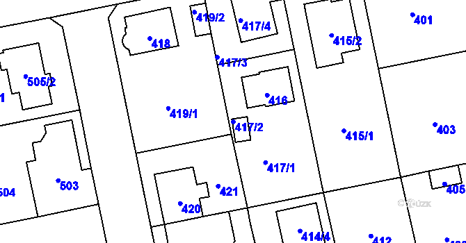 Parcela st. 417/2 v KÚ Zbraslav, Katastrální mapa