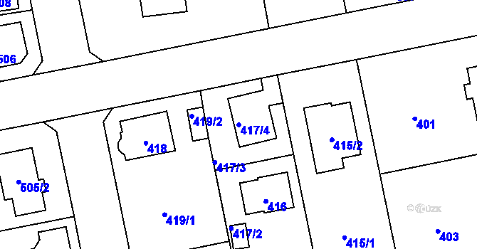Parcela st. 417/4 v KÚ Zbraslav, Katastrální mapa