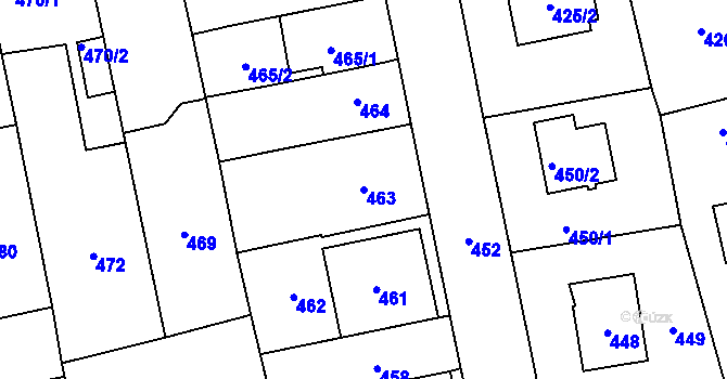 Parcela st. 463 v KÚ Zbraslav, Katastrální mapa
