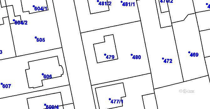 Parcela st. 479 v KÚ Zbraslav, Katastrální mapa