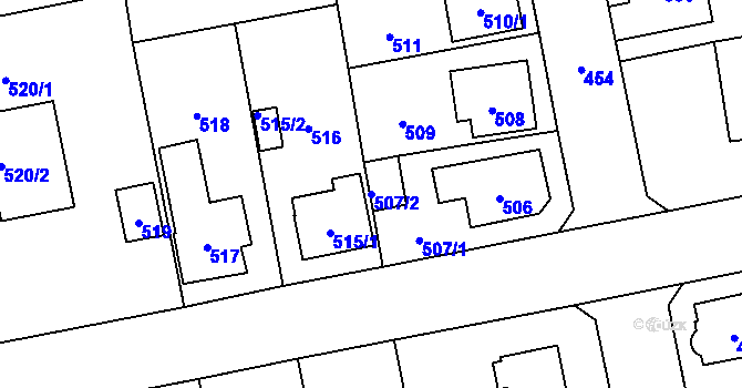 Parcela st. 507/2 v KÚ Zbraslav, Katastrální mapa