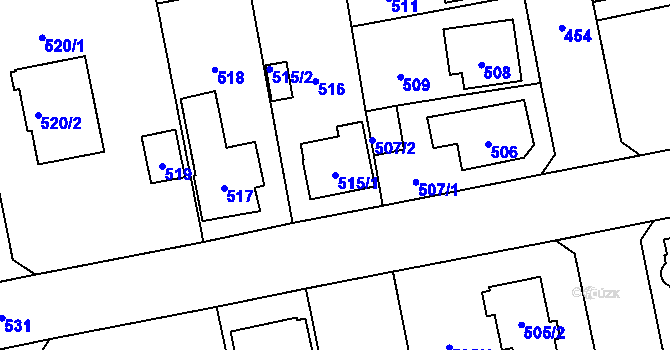 Parcela st. 515/1 v KÚ Zbraslav, Katastrální mapa