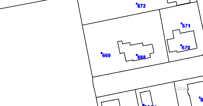 Parcela st. 669 v KÚ Zbraslav, Katastrální mapa