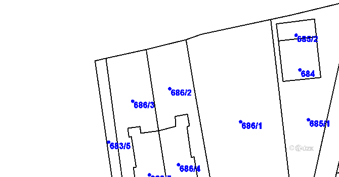 Parcela st. 686/2 v KÚ Zbraslav, Katastrální mapa