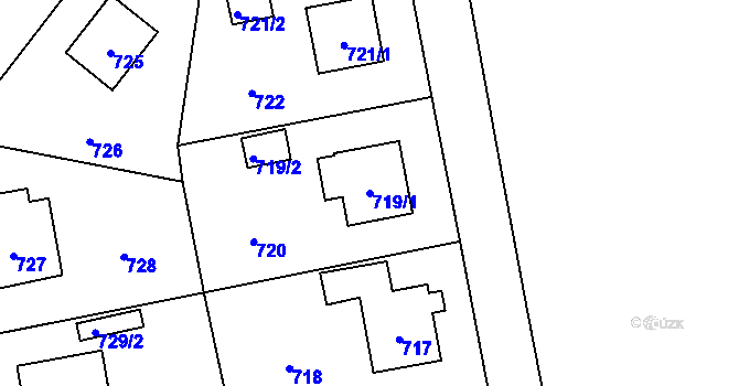 Parcela st. 719/1 v KÚ Zbraslav, Katastrální mapa