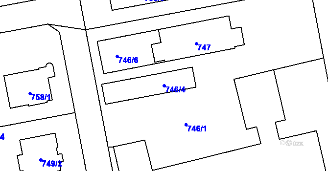 Parcela st. 746/4 v KÚ Zbraslav, Katastrální mapa