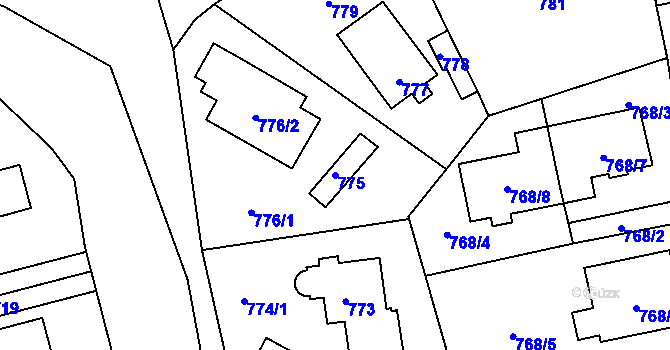 Parcela st. 775 v KÚ Zbraslav, Katastrální mapa