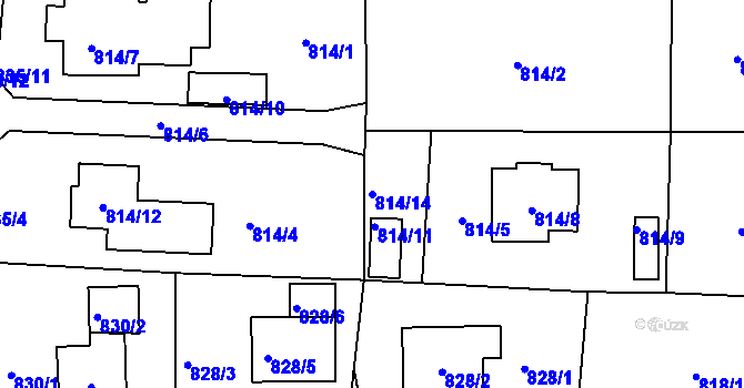 Parcela st. 814/14 v KÚ Zbraslav, Katastrální mapa