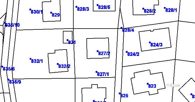 Parcela st. 827/2 v KÚ Zbraslav, Katastrální mapa