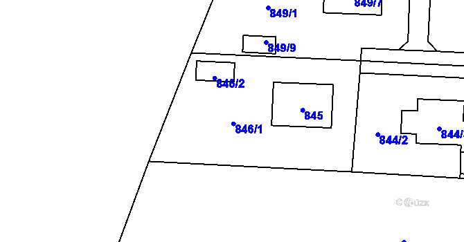 Parcela st. 846 v KÚ Zbraslav, Katastrální mapa