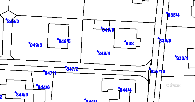 Parcela st. 849/4 v KÚ Zbraslav, Katastrální mapa