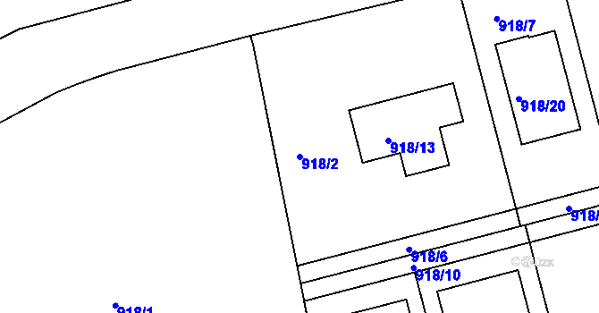 Parcela st. 918/2 v KÚ Zbraslav, Katastrální mapa