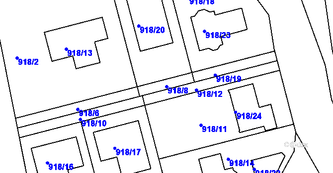 Parcela st. 918/8 v KÚ Zbraslav, Katastrální mapa
