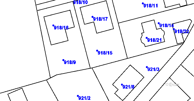 Parcela st. 918/15 v KÚ Zbraslav, Katastrální mapa