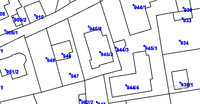 Parcela st. 945/3 v KÚ Zbraslav, Katastrální mapa