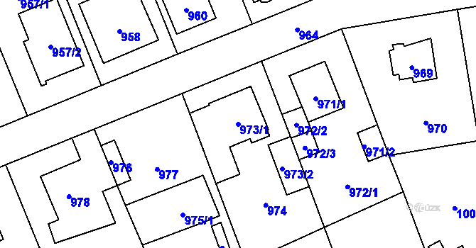 Parcela st. 973/1 v KÚ Zbraslav, Katastrální mapa