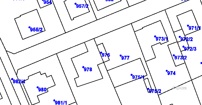 Parcela st. 976 v KÚ Zbraslav, Katastrální mapa