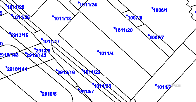 Parcela st. 1011/4 v KÚ Zbraslav, Katastrální mapa