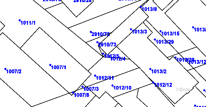 Parcela st. 1012/5 v KÚ Zbraslav, Katastrální mapa
