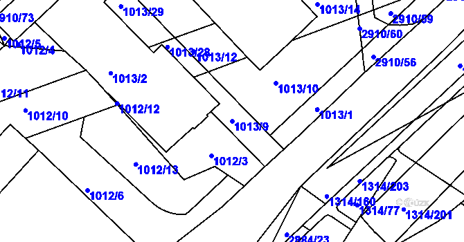 Parcela st. 1013/9 v KÚ Zbraslav, Katastrální mapa