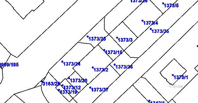 Parcela st. 1373/14 v KÚ Zbraslav, Katastrální mapa
