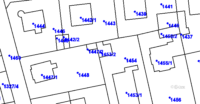 Parcela st. 1453/2 v KÚ Zbraslav, Katastrální mapa