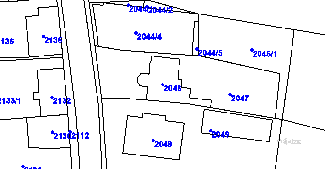 Parcela st. 2046 v KÚ Zbraslav, Katastrální mapa