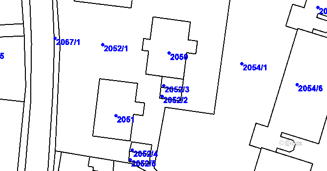 Parcela st. 2052/3 v KÚ Zbraslav, Katastrální mapa
