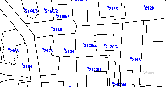 Parcela st. 2120/2 v KÚ Zbraslav, Katastrální mapa