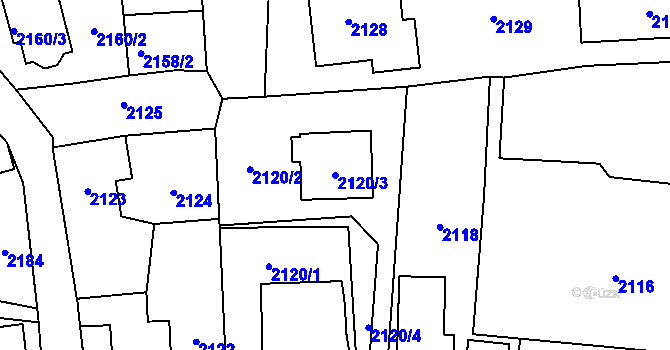 Parcela st. 2120/3 v KÚ Zbraslav, Katastrální mapa