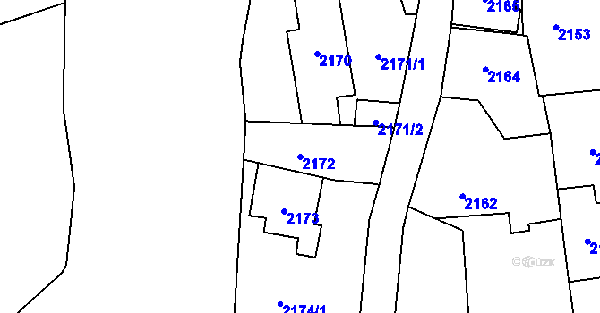 Parcela st. 2172 v KÚ Zbraslav, Katastrální mapa