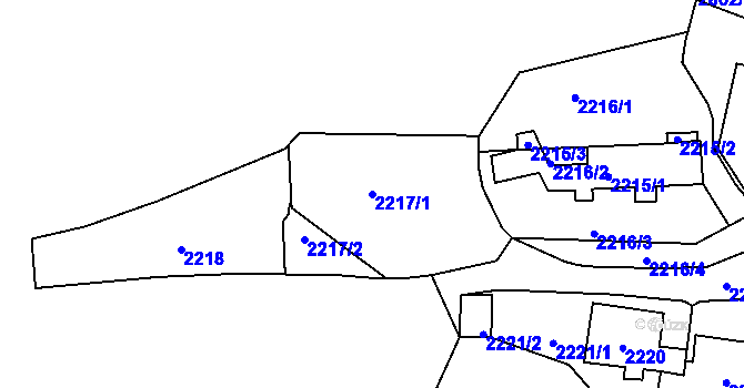 Parcela st. 2217/1 v KÚ Zbraslav, Katastrální mapa
