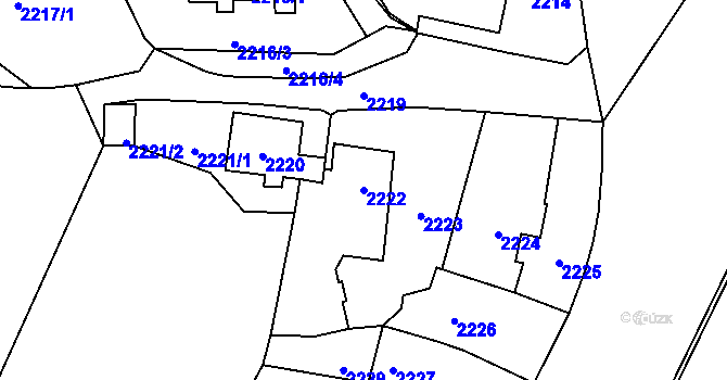Parcela st. 2222 v KÚ Zbraslav, Katastrální mapa