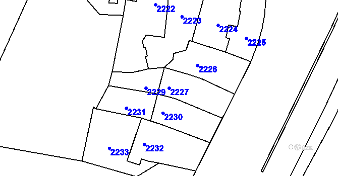 Parcela st. 2227 v KÚ Zbraslav, Katastrální mapa