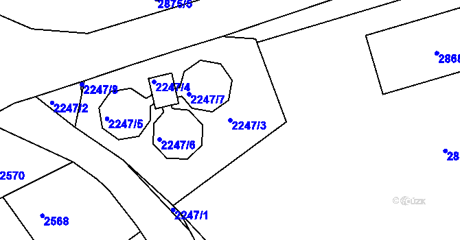 Parcela st. 2247/3 v KÚ Zbraslav, Katastrální mapa